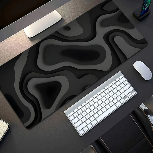 Grand tapis de souris Design tourbillon noir et gris, tapis de bureau, accessoires pour pc, clavier d'ordinateur, tapis de bureau