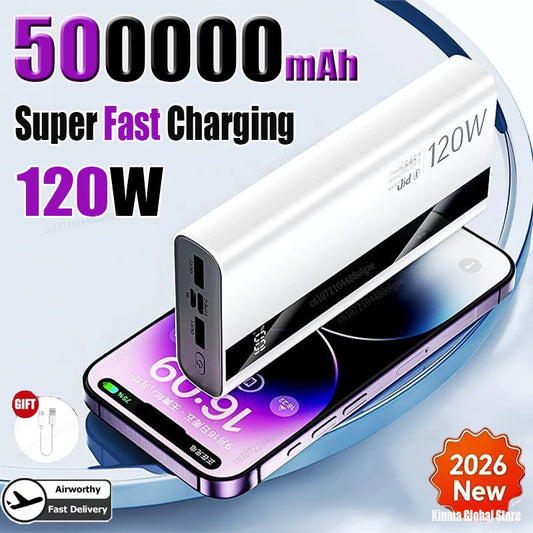 200000 mah batterie externe Portable 120 W chargeur Super rapide batterie externe PowerBank haute capacité PowerBank pour iPhone Xiaomi