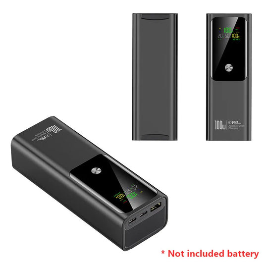 Boîtier de chargeur de batterie DIY PD 100W à charge rapide pour 4 batteries polymère 21700 20000mA, boîte de banque d'alimentation pour Macbook, soudure nécessaire