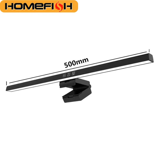 Barre lumineuse pour écran HOMEFISH 50 cm, lampe de bureau USB, gradation progressive, lumière de lecture suspendue pour écran, pour table d'étude